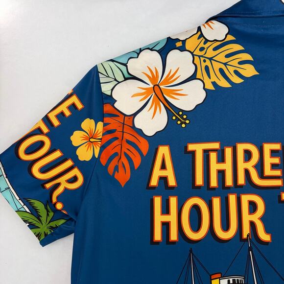 AlohaDaddy Retro Gilligan's Island 'A Three Hour Tour' Hawaiian Shirt Mens 2XL - Picture 11 of 15